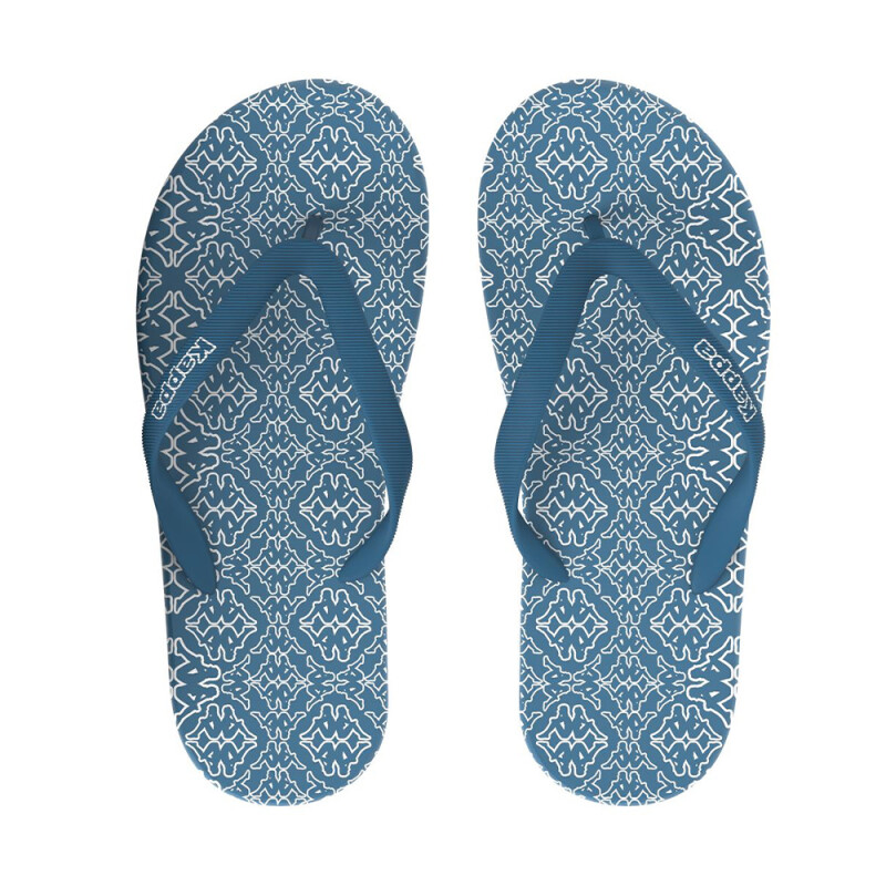 Sandalias Slides Logo Belkem Unisex Blue Lt-white