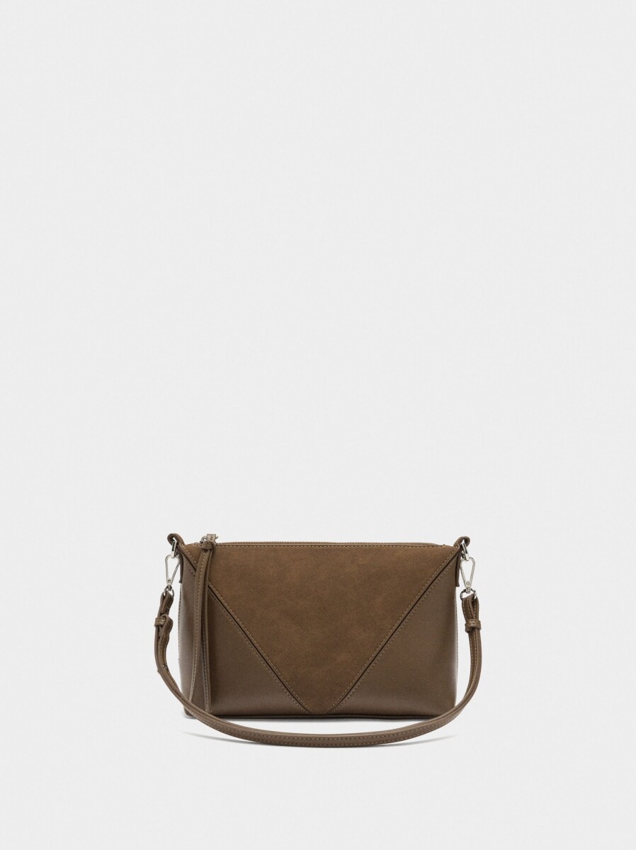 Bolso Bandolera Contraste De Texturas - camel 