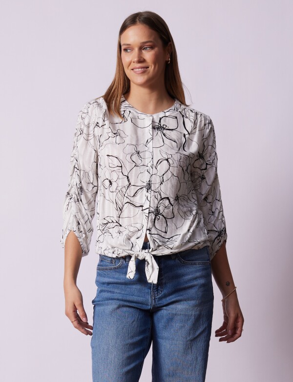 Blusa Botones BLANCO/NEGRO