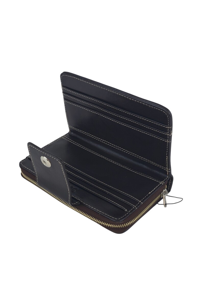 Monedero grande con lengueta beige