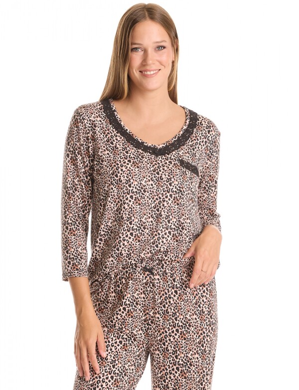 Pijama Con Pantalon TOSTADO/MULTI