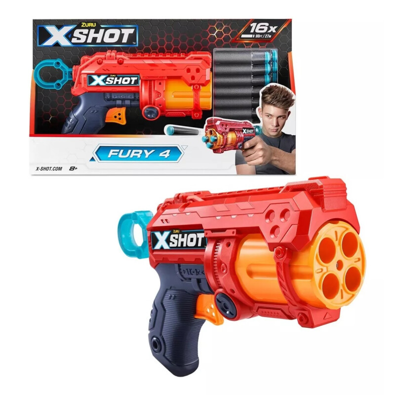 Lanzador De Dardos X-shot Fury 4 Con 16 Dardos Lanzador De Dardos X-shot Fury 4 Con 16 Dardos