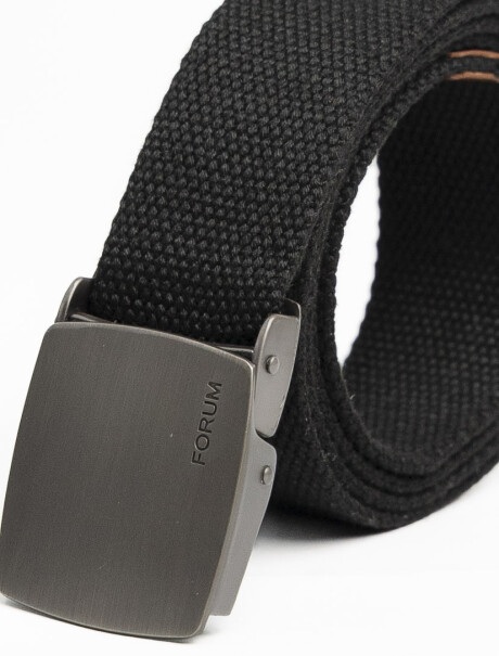 Cinturón de Lona Canvas Hebilla Automática 120 cm Negro