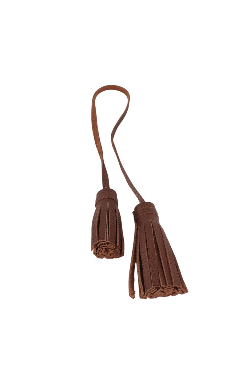 Colgante de flecos dobles Marron