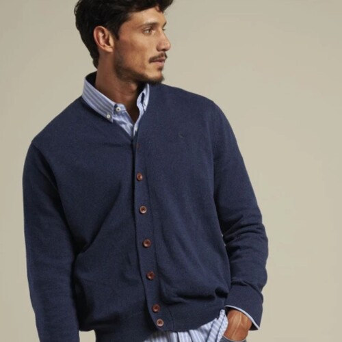 Saco Hombre Tejido Polanco Azul