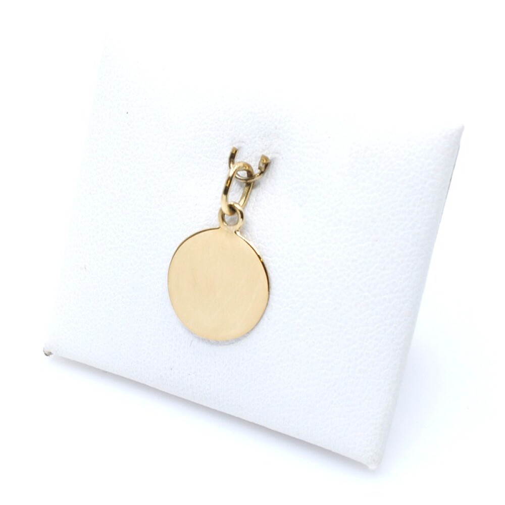 Medalla en oro 18k lisa redonda. Diametro 12mm Medalla en oro 18k lisa redonda. Diametro 12mm