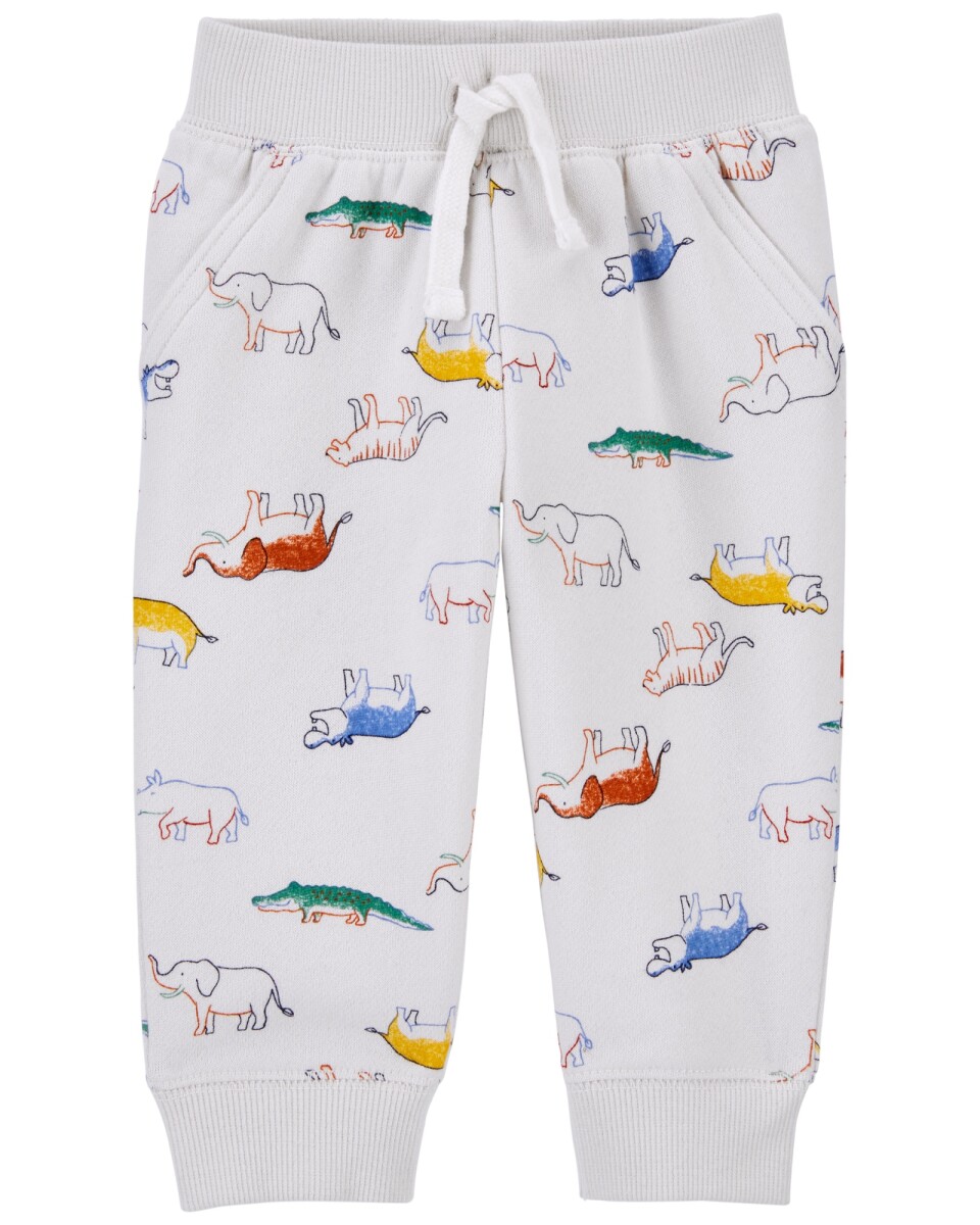 Pantalón de algodón con felpa diseño animales 