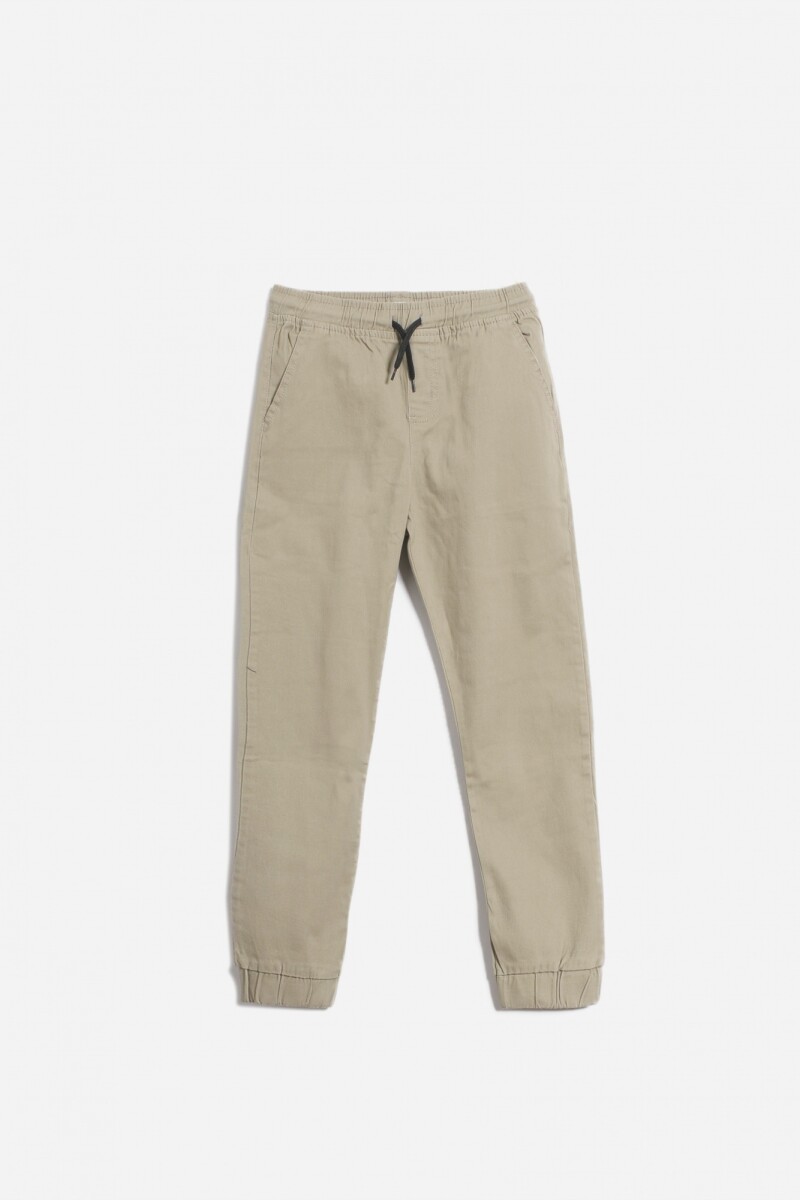 Jogger con elástico - Beige 