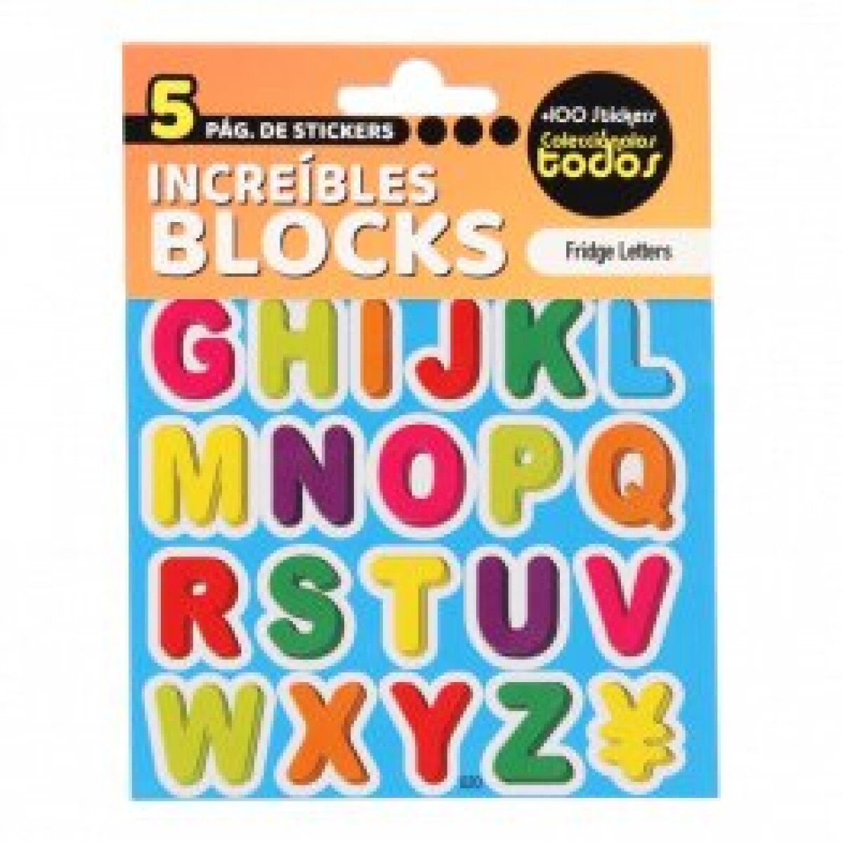 Stickers en Block de 5 Hojas - Letras 