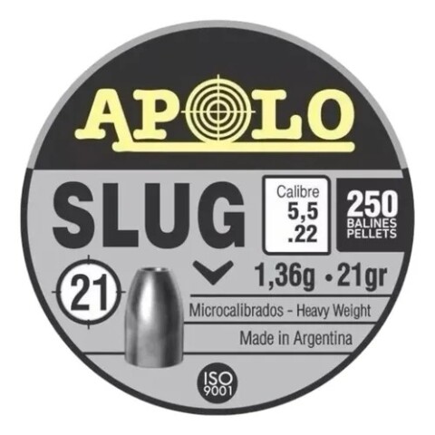 Chumbos Apolo Slug 5,5 Mm 250 Unidades 21 Grains Chumbos Apolo Slug 5,5 Mm 250 Unidades 21 Grains