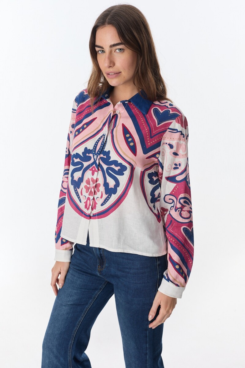 Camisa Nysa Estampa Azul