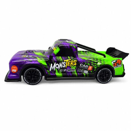 Camioneta Control Remoto RC Monster Torna Alta Vel a Pilas Violeta/verde