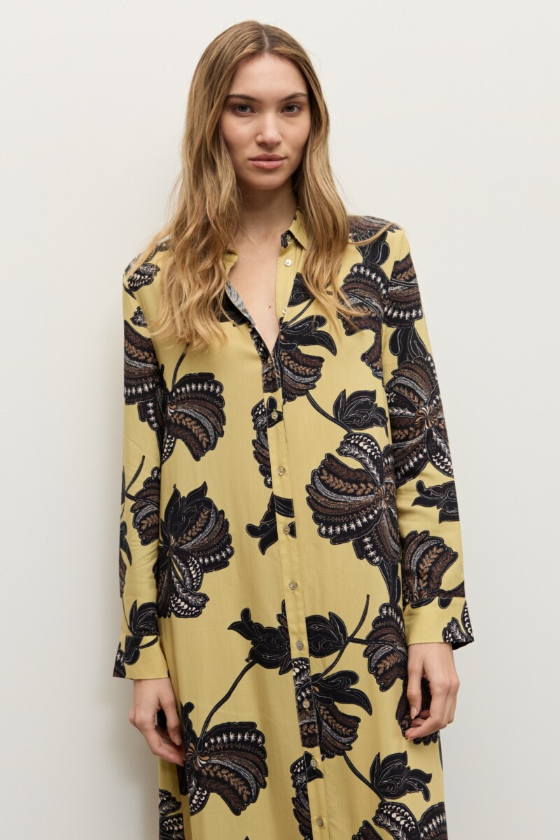 Vestido camisero estampado maiz
