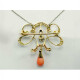 Pendantif Oro 18 K, brillante, diamantes y coral Pendantif Oro 18 K, brillante, diamantes y coral