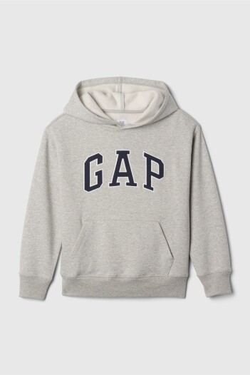 Buzo Canguro Logo Gap Niño Light Heather Grey