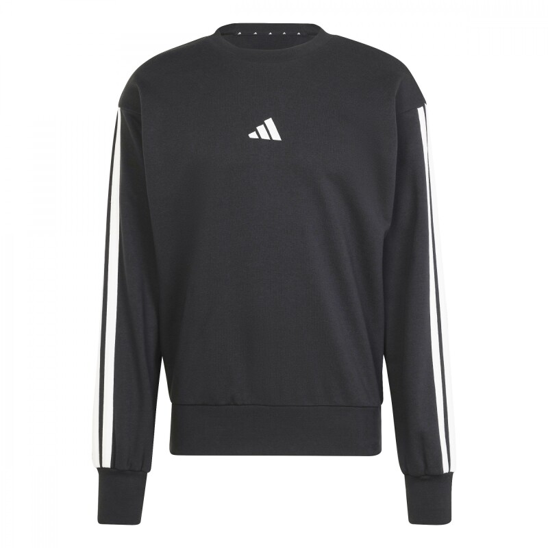 Abrigo Essentials French Terry 3-Stripes de Hombre Negro