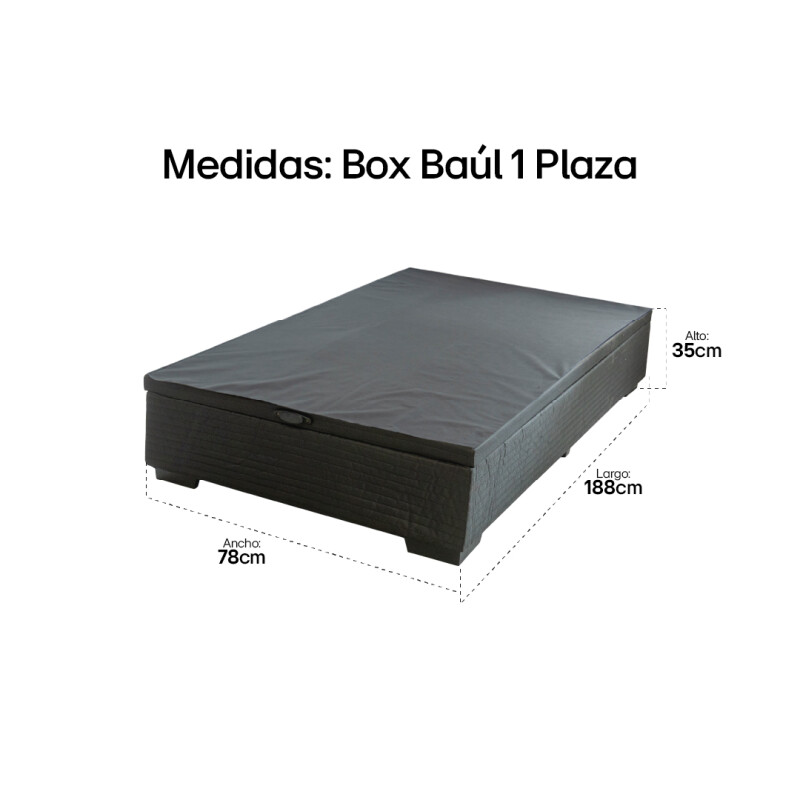Box Baúl Negro Para Colchón De 1 Plaza Negro Box Baúl Negro Para Colchón De 1 Plaza Negro