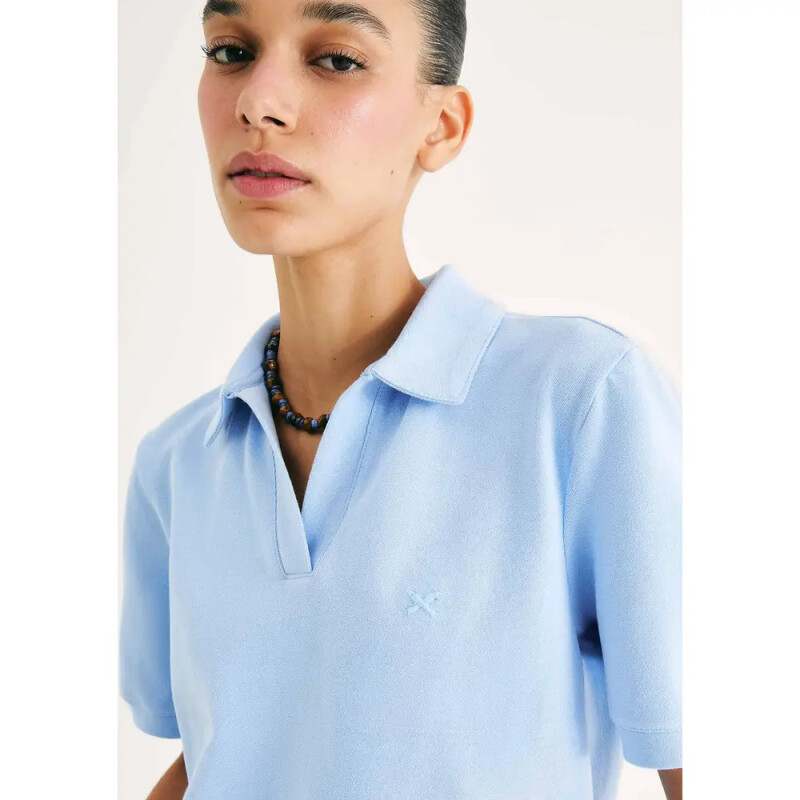 CAMISA POLO MM FEM AZUL CLARO