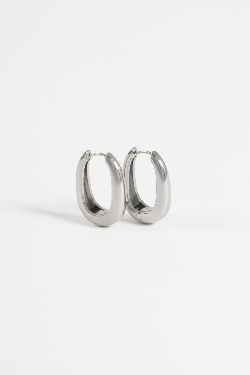 Aros acero ovalados bold plateado