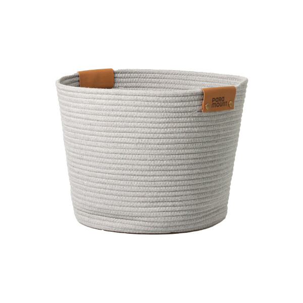 CESTO DE ALGODÓN CON ASA Ø 38X30 CM GRIS GRIS