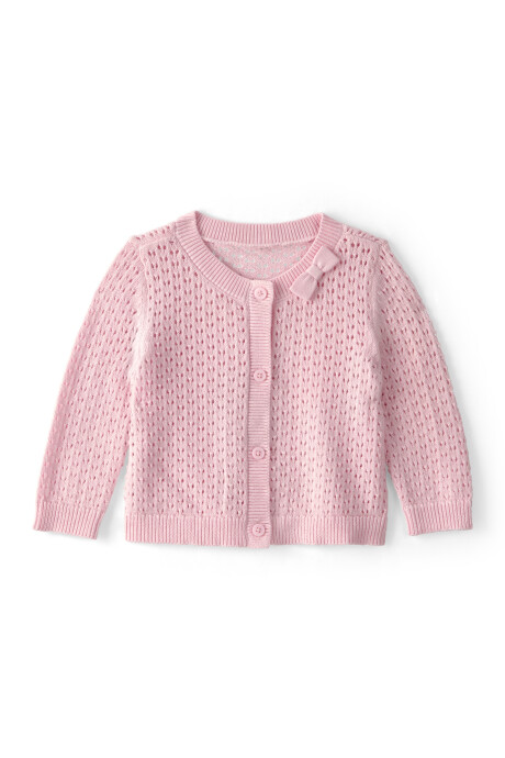 Saco de punto, calado, rosado Sin color