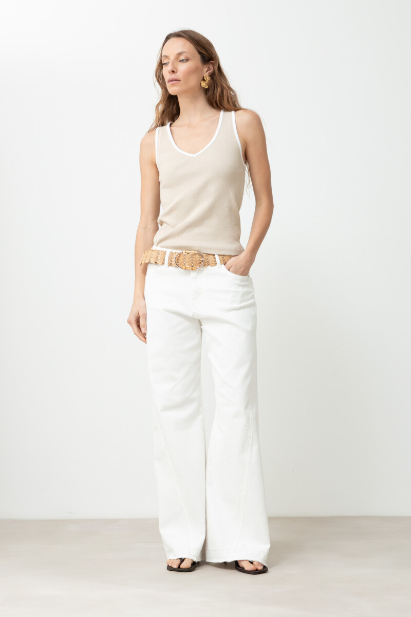 Jean wide leg Lena blanco