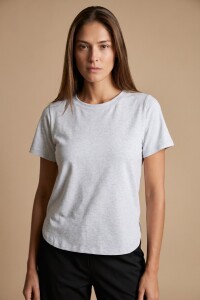 Remera Algodón Elastano Melange Gris Melange