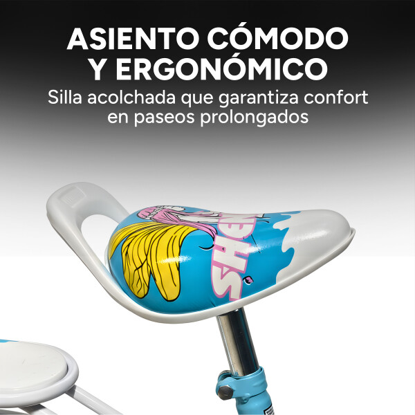 Bicicleta infantil Shengdi Rodado 18 Canasto Parrilla Hadas Color Celeste