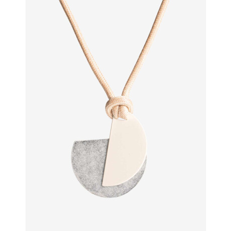 Collar Largo Cordón Chapones Plateado Plata Cepillada Mate