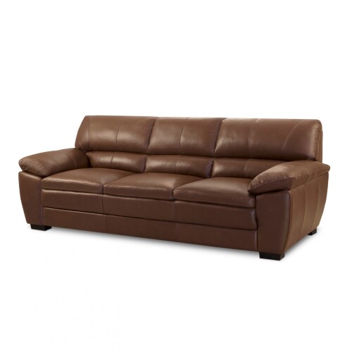 Sillón %100 Cuero - 3 Cuerpos - Premium Caramelo