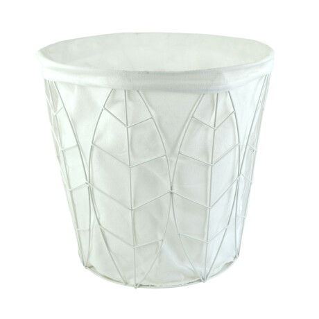 CESTO METAL CALADO HOJAS C/FORRO TELA 39X38X30CM CESTO METAL CALADO HOJAS C/FORRO TELA 39X38X30CM