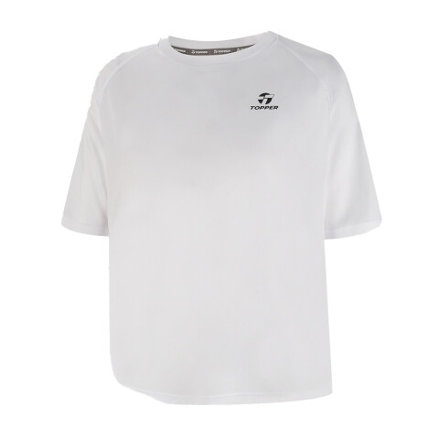 T-SHIRT MC WMN TRNG LOOSE azul stone BLANCO