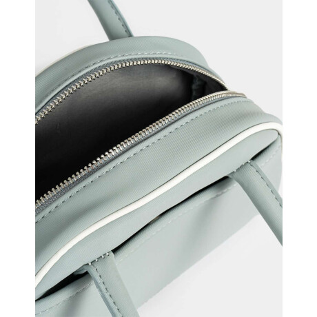 Cartera Bowling Con Charm Gris Claro