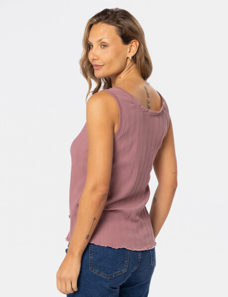 MUSCULOSA RIB CON BOTONES Rosado