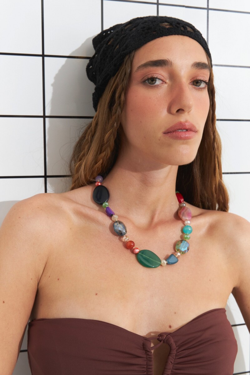 Collar cuentas multicolor - multicolor 