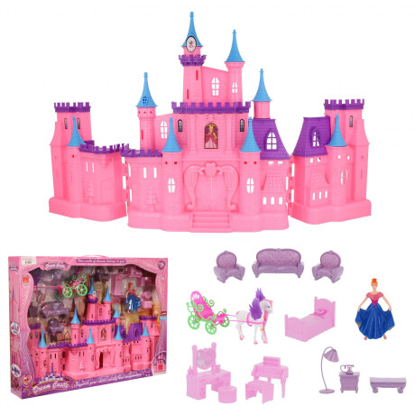 Castillo de princesa con carruaje , muñeca y muebles Castillo de princesa con carruaje , muñeca y muebles