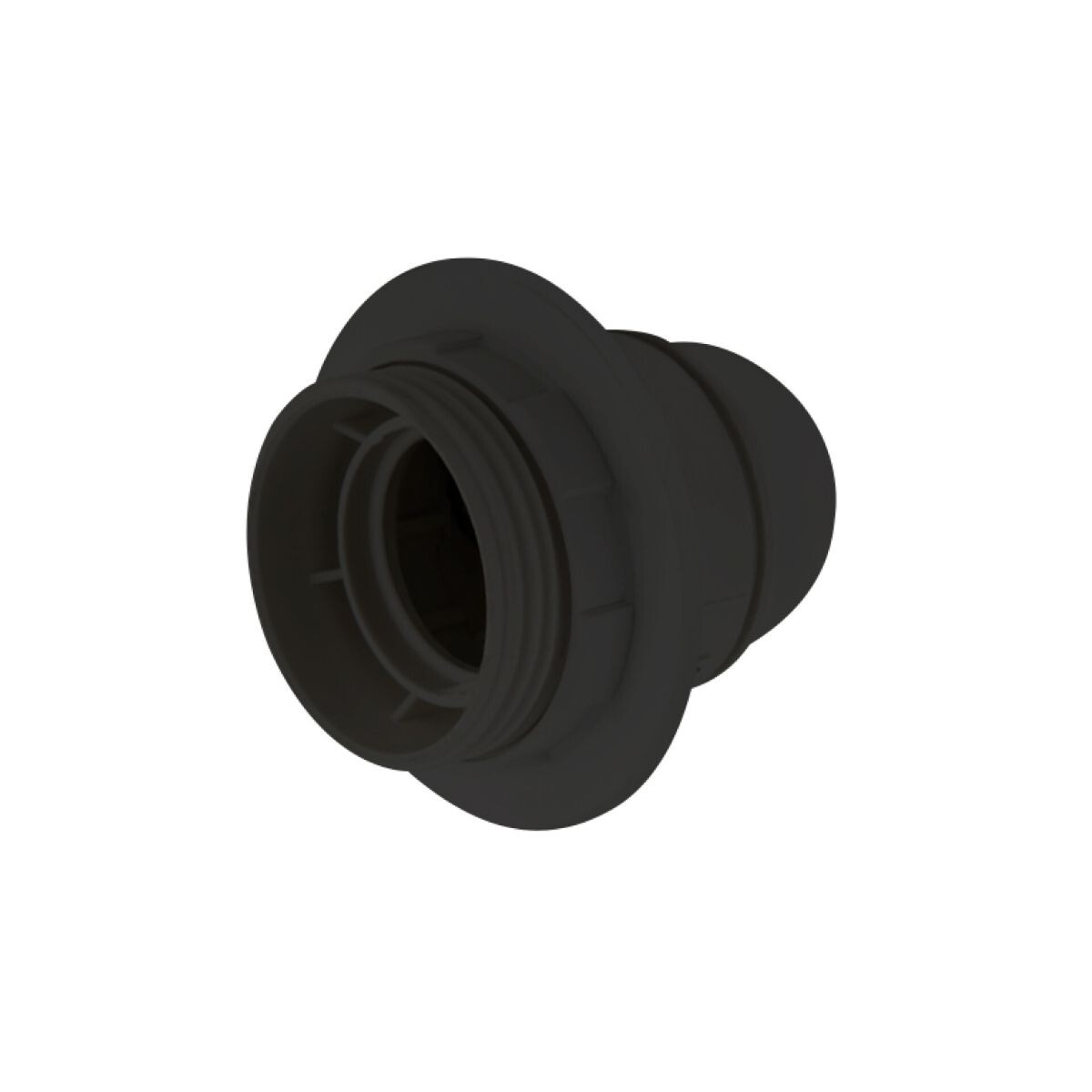 PORTALAMPARA PARA COLGAR CON ROSCA Y TUERCA PLASTICO Negro