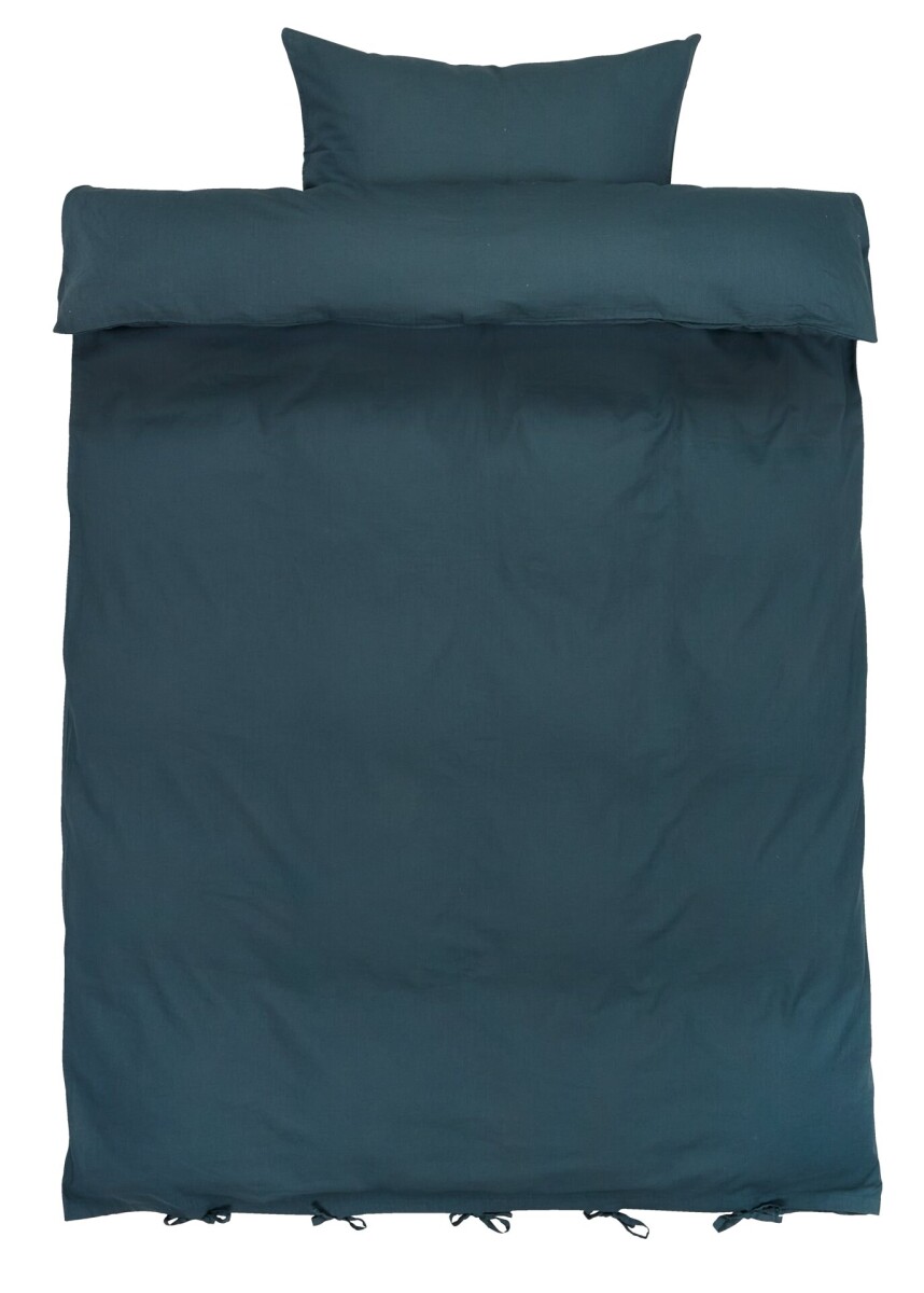 Juego funda nórdica lino LINDA 155x220 petróleo 