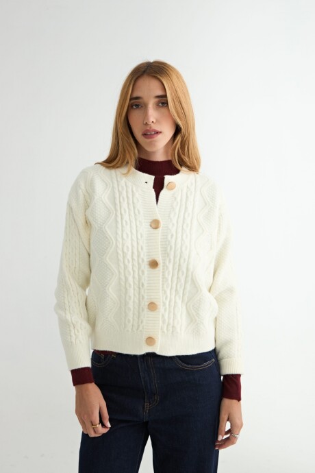 CARDIGAN PALMA CRUDO