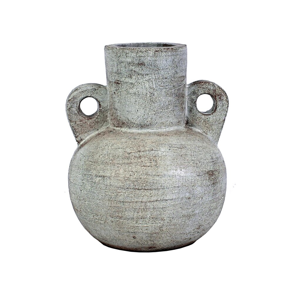 JARRÓN DECORATIVO DIP TERRACOTA BLANCO BLANCO LAVADO