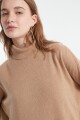 PONCHO LARGE COL ROULE Camel