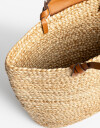 Shopper Shopper De Rafia Con Tag Colgante - Marron Beige
