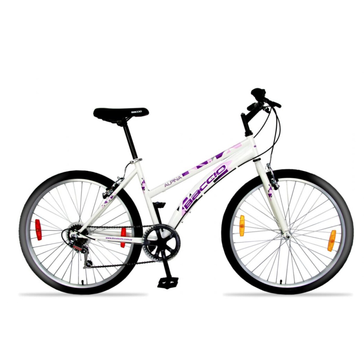 Bicicleta Baccio Alpina Lady R 26" - Blanco y Violeta 