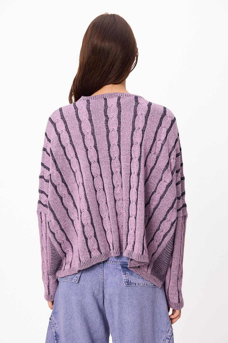 Sweater Oceano Crop Lila/Azul