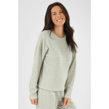 Remera rib grueso menta Verde claro