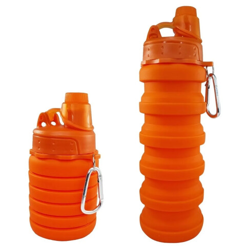 Botella Plegable De Silicona Caramañola Deportiva Libre Bpa Variante Color Naranja
