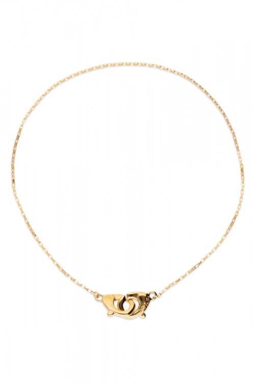 COLLAR BAÑADO EN ORO 18K CON DETALLE DE MOSQUETÓN ENTRELAZADO Colgante