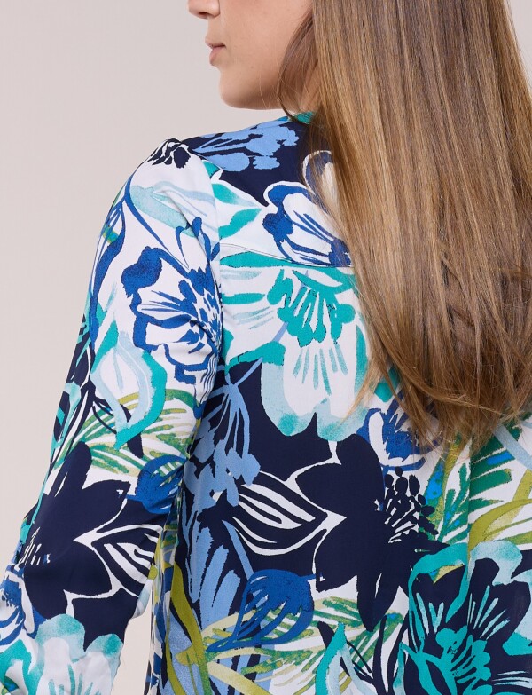 Blusa Gasa Print MULTI/AZUL