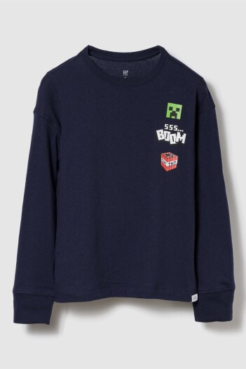 Remera Minecraft Niño Tapestry Navy