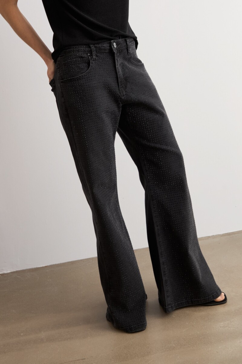Jean wide leg Jade brillos negro